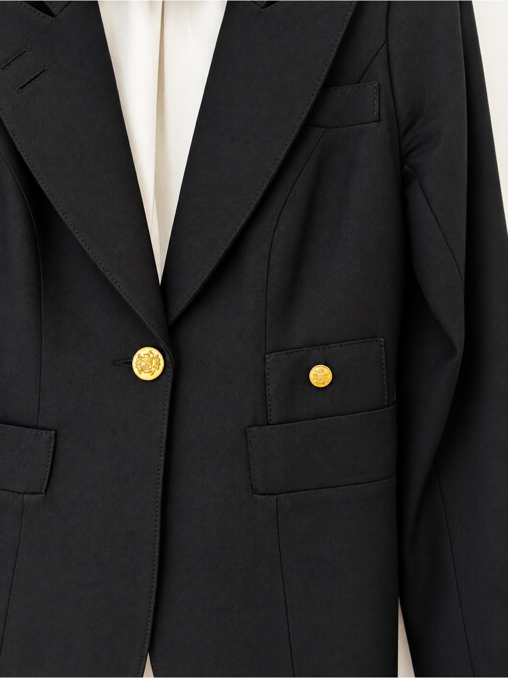 SMYTHE Classic Duchess Blazer Deep Black Wool Jacket 4 - Picture 9 of 14